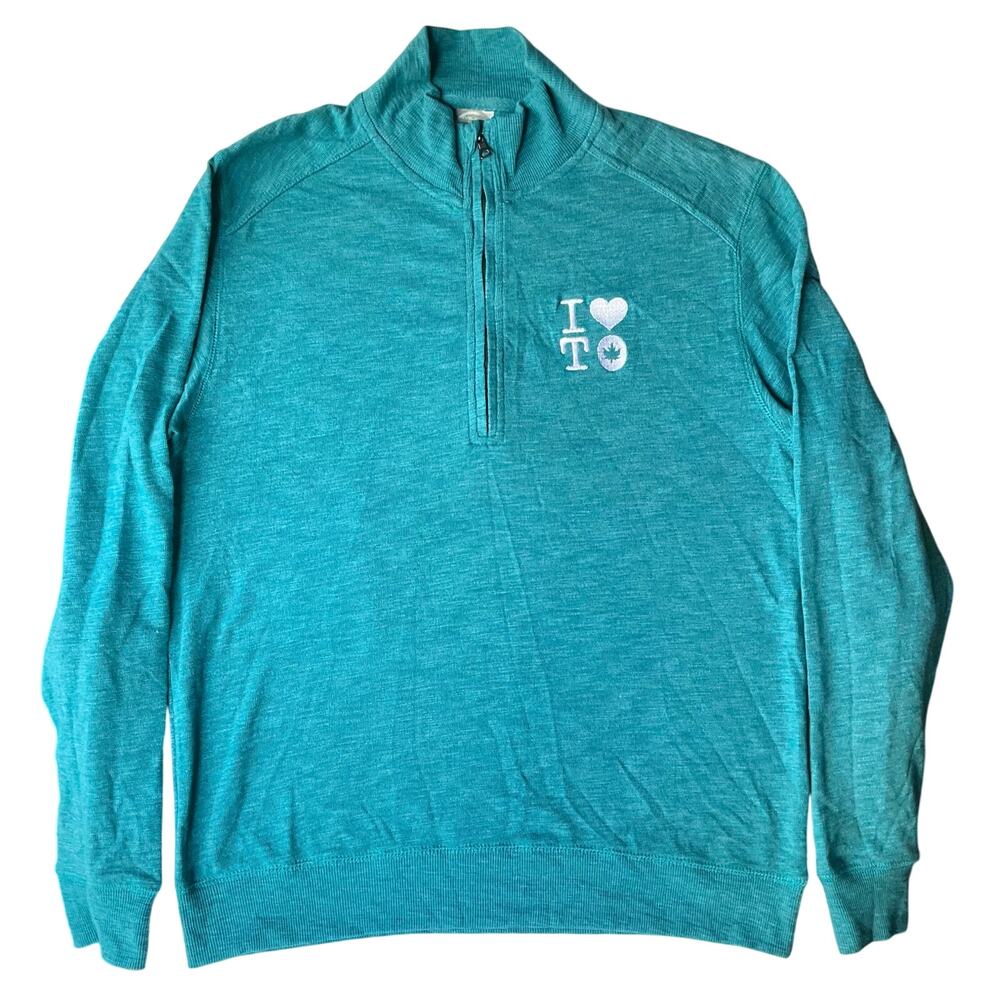 Level Wear Men’s Long Sleeve Half Zip Sweater size M, Solid Blue